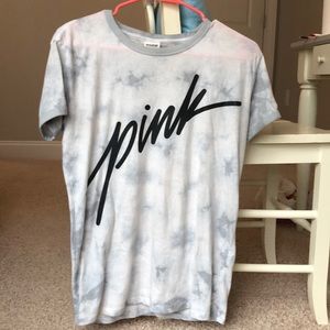 Light blue PINK T-shirt with PINK logo
